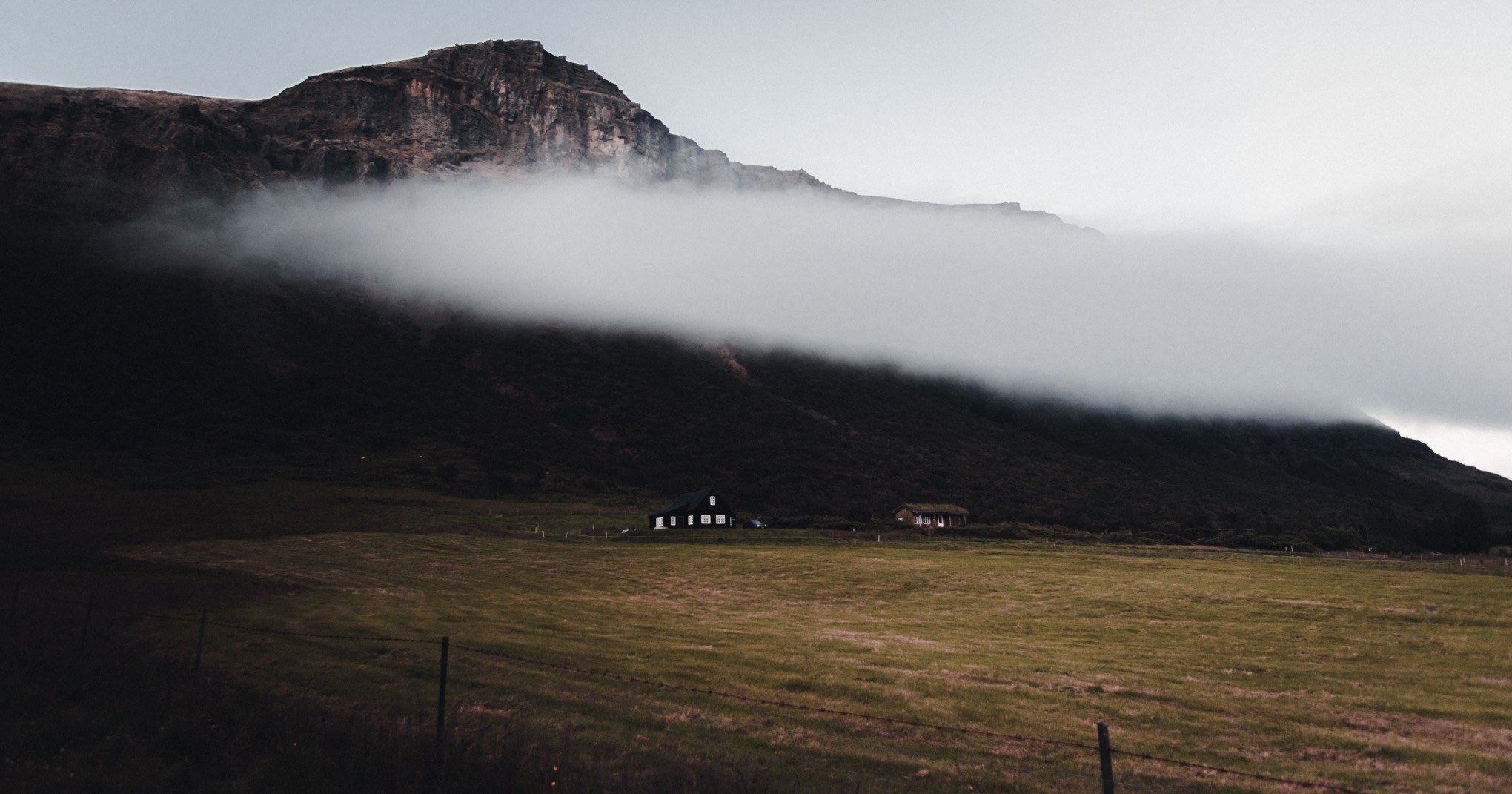 A Farm House at Svinafell at Dusk