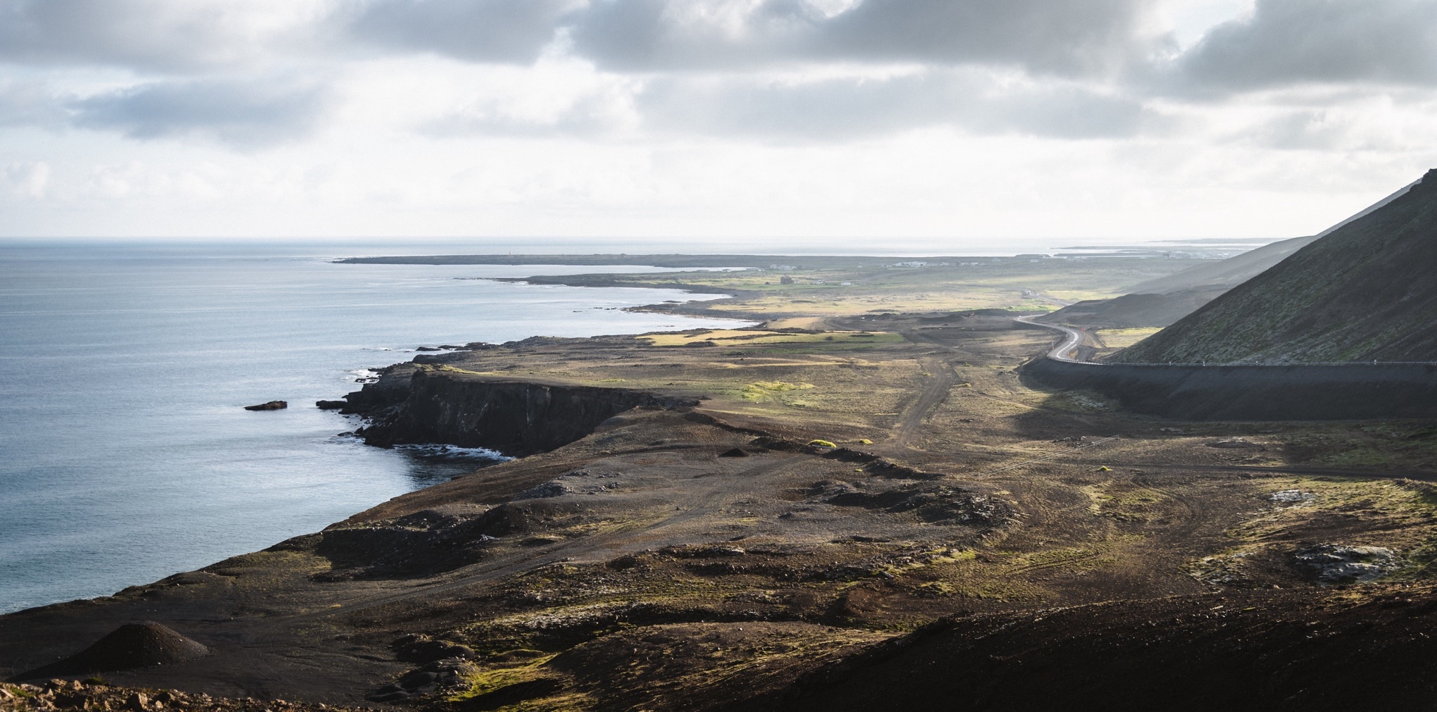 Looking toward the town of Grindavík in the Southern Peninsula of Iceland