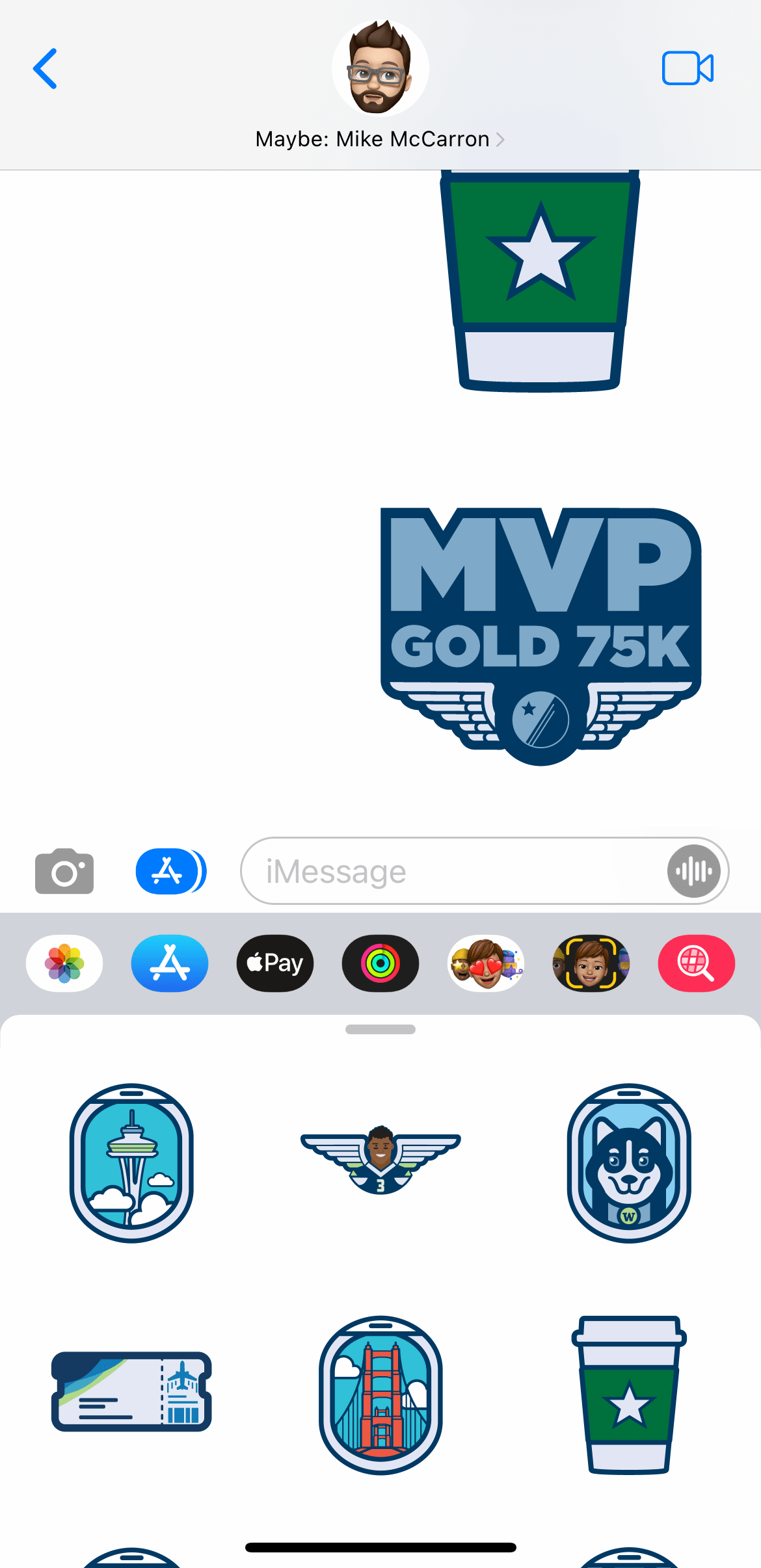 Alaska Airlines iMessage Stickers Mike McCarron