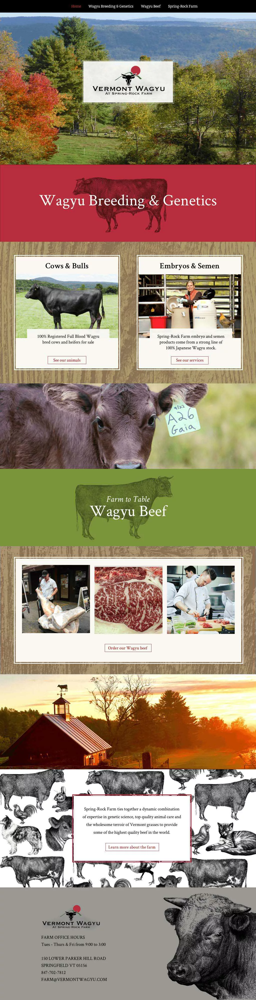 Vermont waygu homepage